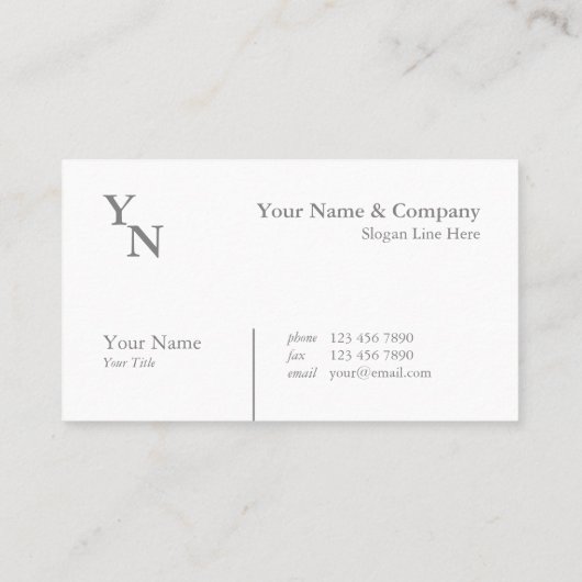 Professional Typografie Layout grijs Visitekaartje (Achterkant)