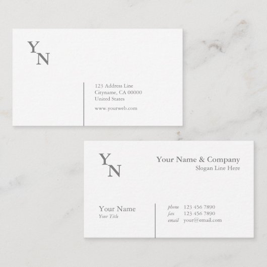 Professional Typografie Layout grijs Visitekaartje (Voorkant / Achterkant)