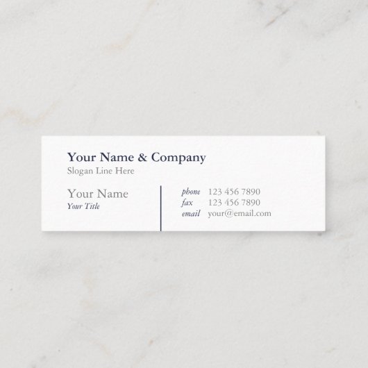 Professional Typografie Layout mini Visitekaartje (Achterkant)