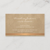 Professional unique beige gold modern elegant visitekaartje (Achterkant)