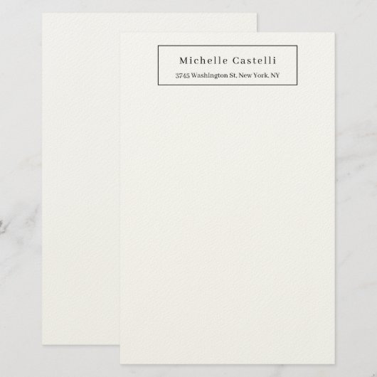 Professional Unique Classical Simple Black & White Briefpapier (Voorkant / Achterkant)