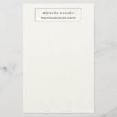 Professional Unique Classical Simple Black & White Briefpapier (Voorkant)