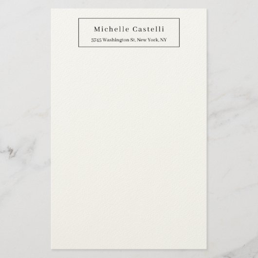 Professional Unique Classical Simple Black & White Briefpapier (Voorkant)