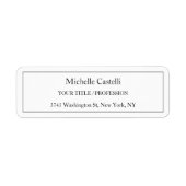 Professional Unique Classical Simple Black & White Etiket (Voorkant)