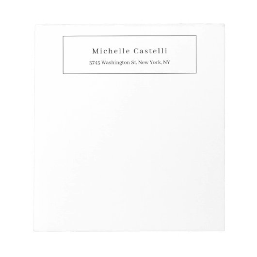 Professional Unique Classical Simple Black & White Notitieblok (Voorkant)