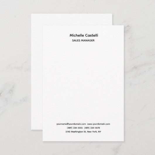 Professional Unique Classical Simple Informatiekaartje (Voorkant / Achterkant)