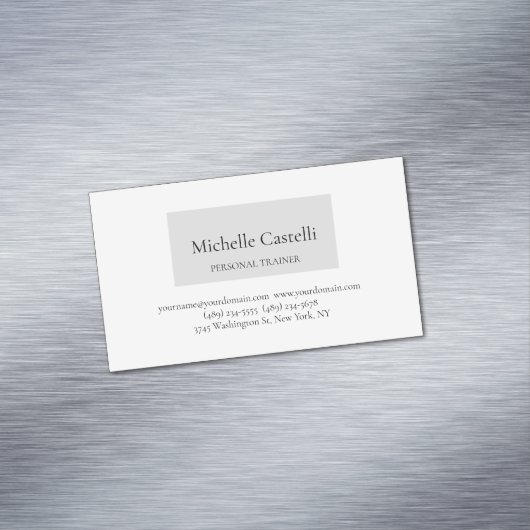 Professional Unique Minimalist Plain Magnetisch Visitekaartje (Voorbeeld)