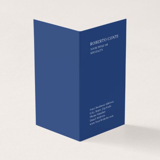 Professional Unique Plain Minimalist Blue Visitekaartje (Buitenkant)