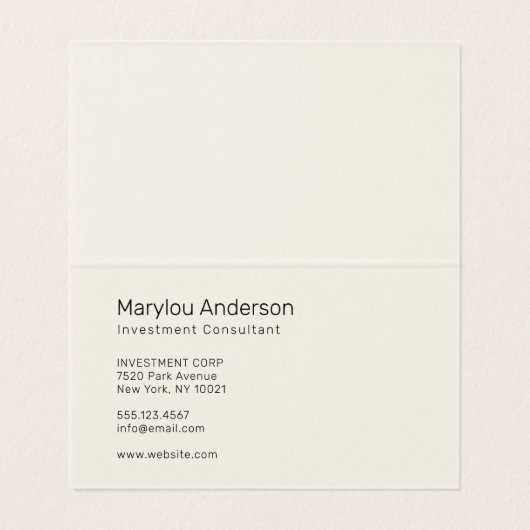 Professional - UNISEX Visitekaartje (Binnenkant ongevouwen)