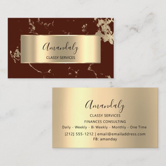 Professional VIP Gold Abstracte marmer Bronz Visitekaartje (Voorkant / Achterkant)