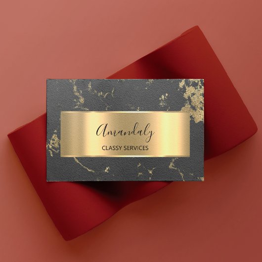 Professional VIP Gold Abstracte marmer Grey Visitekaartje