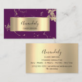 Professional VIP Gold Abstracte marmer Paars Berry Visitekaartje (Voorkant / Achterkant)