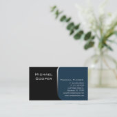 Professional Visitekaartje Financial Planner Blue (Staand voorkant)