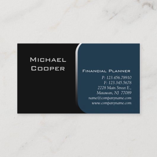 Professional Visitekaartje Financial Planner Blue (Voorkant)