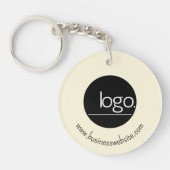 PROFESSIONAL VOEG EIGEN LOGO CREAM BUSINESS MERCH  SLEUTELHANGER (Voorkant)