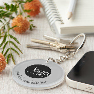 PROFESSIONAL VOEG EIGEN LOGO GREY BUSINESS MERCH T SLEUTELHANGER