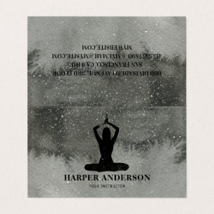 Professional Waterverf Black Yoga Instructor Visitekaartje