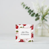 Professional Waterverf Cherry Vierkante Visitekaartje (Staand voorkant)