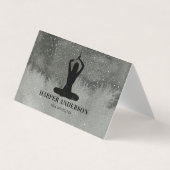 Professional Waterverf zwarte Yoga-instructeur Visitekaartje (Voorkant)