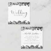 Professional Weddenschap Planner Elegant Black & W Vierkante Visitekaartje (Voorkant / Achterkant)