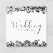 Professional Weddenschap Planner Elegant Black & W Vierkante Visitekaartje (Voorkant)