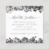 Professional Weddenschap Planner Elegant Black & W Vierkante Visitekaartje (Achterkant)