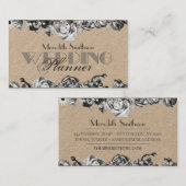 Professional Weddenschap Planner Elegant Black & W Visitekaartje (Voorkant / Achterkant)