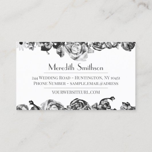 Professional Weddenschap Planner Elegant Black & W Visitekaartje (Achterkant)
