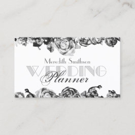 Professional Weddenschap Planner Elegant Black & W Visitekaartje
