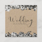 Professional Wedding Planner Elegant Rustic Floral Vierkante Visitekaartje (Voorkant)