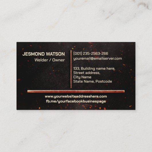 Professional Welding Services - Welder Visitekaartje (Achterkant)