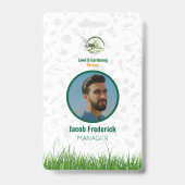 Professional White and Green Lawn Care Badge (Voorzijde)