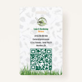 Professional White and Green Lawn Care Badge (Achterkant)