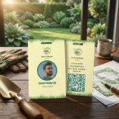 Professional White and Green Lawn Care Badge