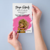 Professional white and pink beauty salon flyer (Hand)