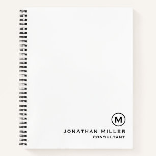 Professional White Black Monogram Hardcover Sketch Notitieboek