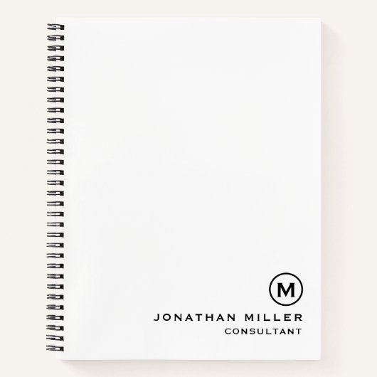 Professional White Black Monogram Hardcover Sketch Notitieboek (Voorkant)