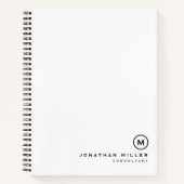 Professional White Black Monogram Notitieboek (Voorkant)