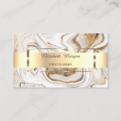Professional White Brown Stripe Marmer Visitekaartje (Voorkant)