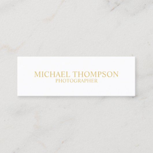 Professional White en Gold Mini Visitekaartje (Voorkant)