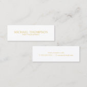Professional White en Gold Mini Visitekaartje (Voorkant / Achterkant)