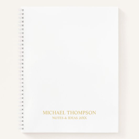 Professional White en Gold Notitieboek (Voorkant)