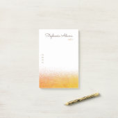Professional White Gold Glitter Handtekening Monog Post-it® Notes (Op bureau)