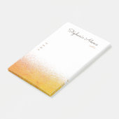 Professional White Gold Glitter Handtekening Monog Post-it® Notes (Schuin)