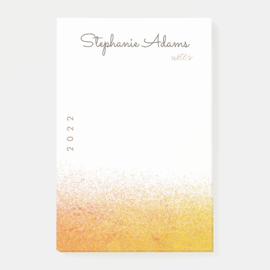 Professional White Gold Glitter Handtekening Monog Post-it® Notes (Voorkant)