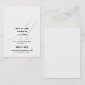 Professional White Grey Monogram Plain Modern Visitekaartje (Voorkant / Achterkant)