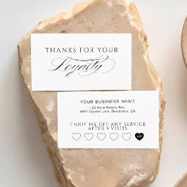 Professional White Hearts Customer Loyalty Cards