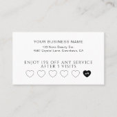 Professional White Hearts Customer Loyalty Cards (Voorkant)