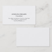 Professional White minimalist Consultant Manager Visitekaartje (Voorkant / Achterkant)