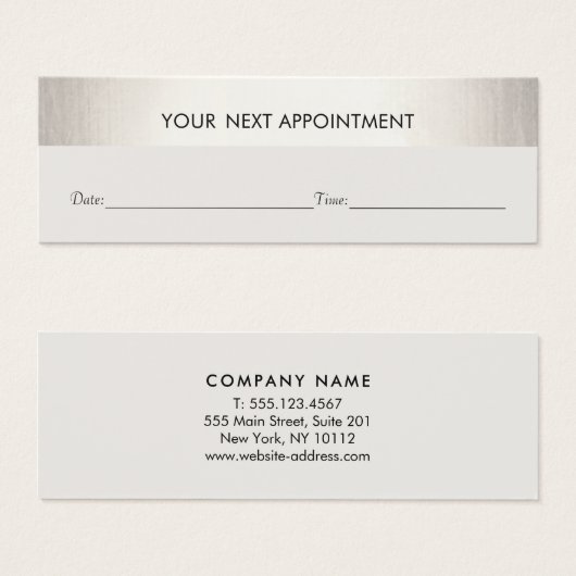 Professional White Modern Silver-benoeming Mini Visitekaartjes (Voorkant /achterkant)